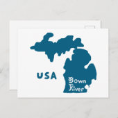 ダウンリバーミシガンブルー ポストカード (正面/裏面)