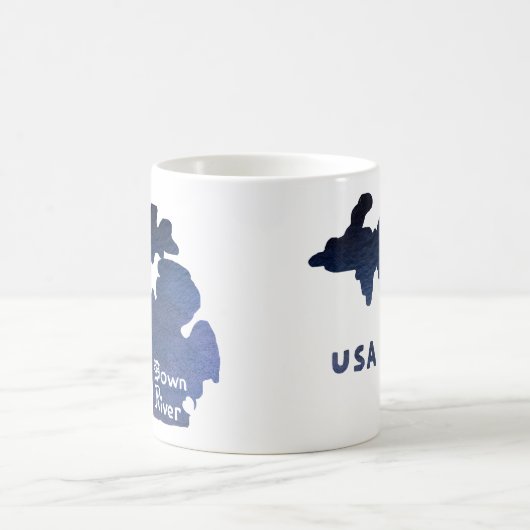 ダウンリバーミシガン川 コーヒーマグカップ (中央)