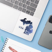 ダウンリバーミシガン川 シール (ノートパソコンとiPhone)