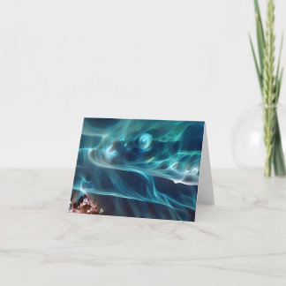 ダウンロードのためのスカイワープブルー旋回デジタルアート サンキューカード