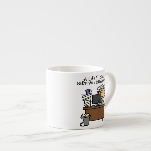 ダウンロードの生命ユーモア エスプレッソカップ (正面右)