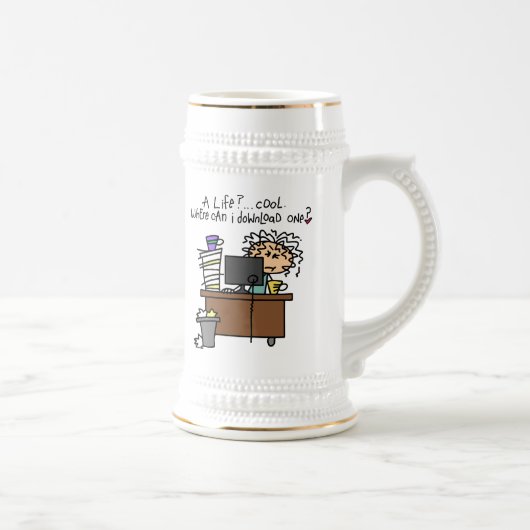 ダウンロードの生命ユーモア ビールジョッキ (右)