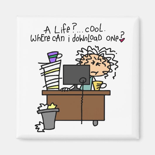 ダウンロードの生命ユーモア マグネット (正面)