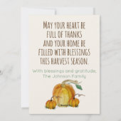 ダウンロードカード: かぼちゃの収穫の祝福 シーズンカード (裏面)