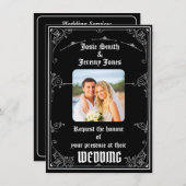 ダウンロードミニマル可能なフォト結婚式招待状カード 招待状 (正面/裏面)