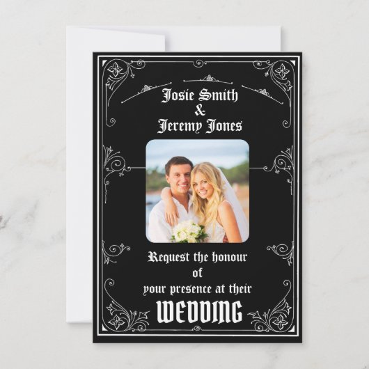 ダウンロードミニマル可能なフォト結婚式招待状カード 招待状 (正面)