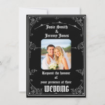 ダウンロードミニマル可能なフォト結婚式招待状カード