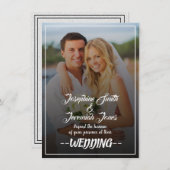 ダウンロードモダン可能なフォト結婚式招待状カード 招待状 (正面/裏面)