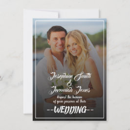 ダウンロードモダン可能なフォト結婚式招待状カード 招待状