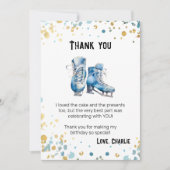 ダウンロード可能なアイススケートのバースデーお礼カード 招待状 (正面)