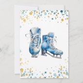 ダウンロード可能なアイススケートの誕生日お礼カード 招待状 (裏面)