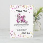 ダウンロード可能なアイススケートの誕生日お礼カード 招待状 (スタンド正面)