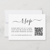 ダウンロード可能なウェディングRSVPとQRコード 招待状 (正面)