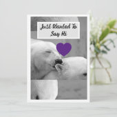 ダウンロード可能なオスのキスをするシロクマ 招待状 (スタンド正面)