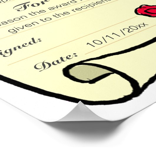 ダウンロード可能なオプション付き証明書裁定 ポスター (角)