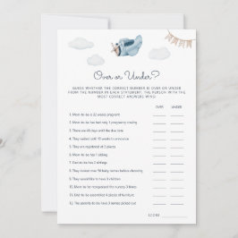 ダウンロード可能なオーバー・オア・アンダーゲームカード 招待状