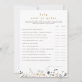 ダウンロード可能なカードの上または下のワイルドフラワーベビー 招待状 (正面)