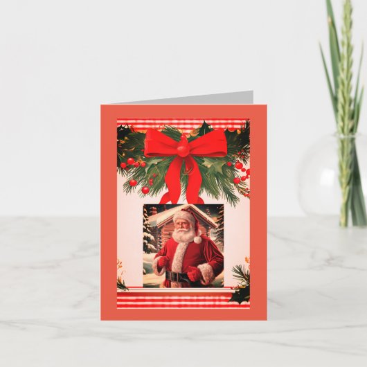 ダウンロード可能なクリスマスグリーツフォールディング招待状 招待状 (正面)