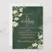 ダウンロード可能なセージグリーンの花のウェディング招待状 招待状 (正面)