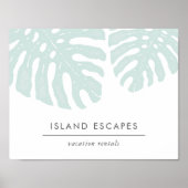 ダウンロード可能なトロピックボタニカルビジネスロゴの看板 ポスター (正面)