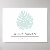 ダウンロード可能なトロピックボタニカルビジネスロゴの看板 ポスター (正面)