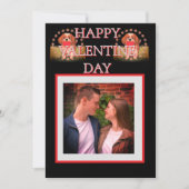 ダウンロード可能なバレンタインデーのハートの招待カード 招待状 (正面)