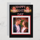 ダウンロード可能なバレンタインデーのハートの招待カード 招待状 (正面/裏面)