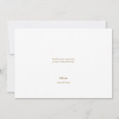 ダウンロード可能なブルーカスタム金ゴールドモダンベビーバプテスマ 招待状 (裏面)