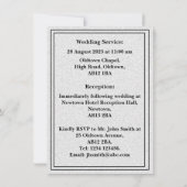 ダウンロード可能なモダンな写真付きウェディング招待状カード 招待状 (裏面)