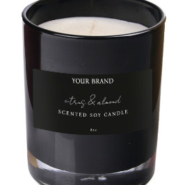 ダウンロード可能なモダン ブラック キャンドル ラベル 招待状