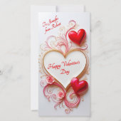 ダウンロード可能なラインアートバレンタインカスタムシック文字 シーズンカード (正面)