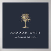 *ダウンロード可能なロゴ*金ゴールドPalm Treeプリント ポスター (正面)