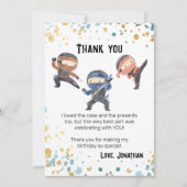 ダウンロード可能な忍者誕生日サンキューカード 招待状 (正面)