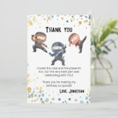 ダウンロード可能な忍者誕生日サンキューカード 招待状 (スタンド正面)