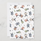 ダウンロード可能な忍者誕生日サンキューカード 招待状 (裏面)