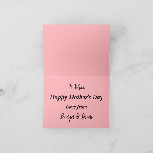 ダウンロード可能な母の日フローラ母ハミングバード カード (内部)