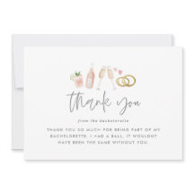 ダウンロード可能な水彩のバチェロレッテ（花嫁の最後の独身パーティー）お礼