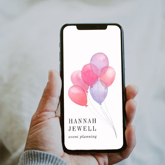 ダウンロード可能な水彩風船ロゴのビジネスサイン ポスター