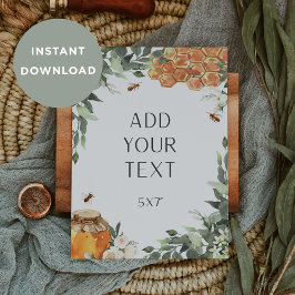 ダウンロード可能な空白のミツバチサインまたはゲームカード 招待状