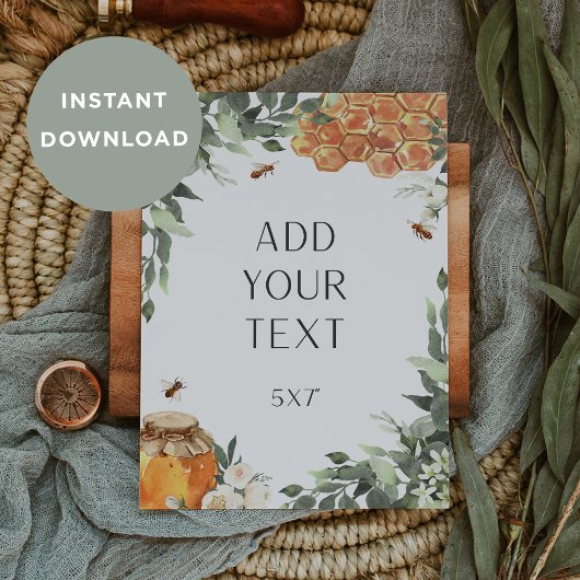 ダウンロード可能な空白のミツバチサインまたはゲームカード 招待状