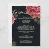 ダウンロード可能な繊細な赤い花のウェディング 招待状 (裏面)