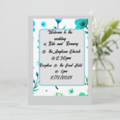 ダウンロード可能な花のウェディング招待状 招待状 (スタンド正面)