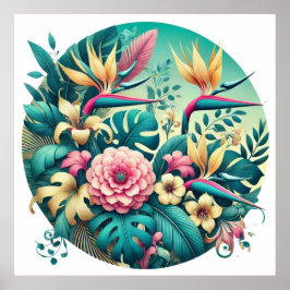 ダウンロード可能な虹色の熱帯葉 ポスター