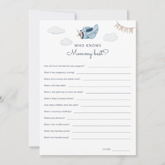 ダウンロード可能な誰がmommyゲーム最高のカードを知っている 招待状 (正面)