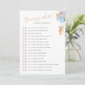 ダウンロード可能な赤ちゃんシャワーゲームカードを推測 招待状 (スタンド正面)