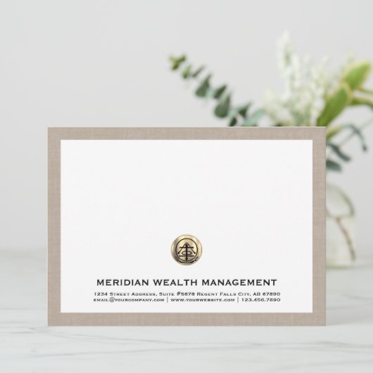 ダウンロード可能な金ゴールドロゴビジネスノートカード(5 x 7) カード (スタンド正面)