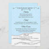 ダウンロード可能な雪の冬の休日クリスマスメニュー 招待状 (正面/裏面)