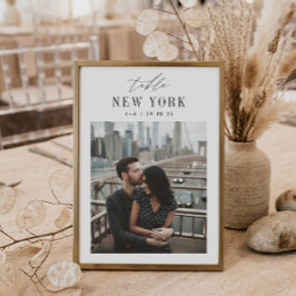 ダウンロード可能な5x7の結婚式旅行写真テーブルナンバー 招待状