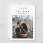 ダウンロード可能な5x7の結婚式旅行写真テーブルナンバー 招待状 (正面)