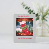 ダウンロード可能なChrIstmasストッキング招待状 招待状 (スタンド正面)